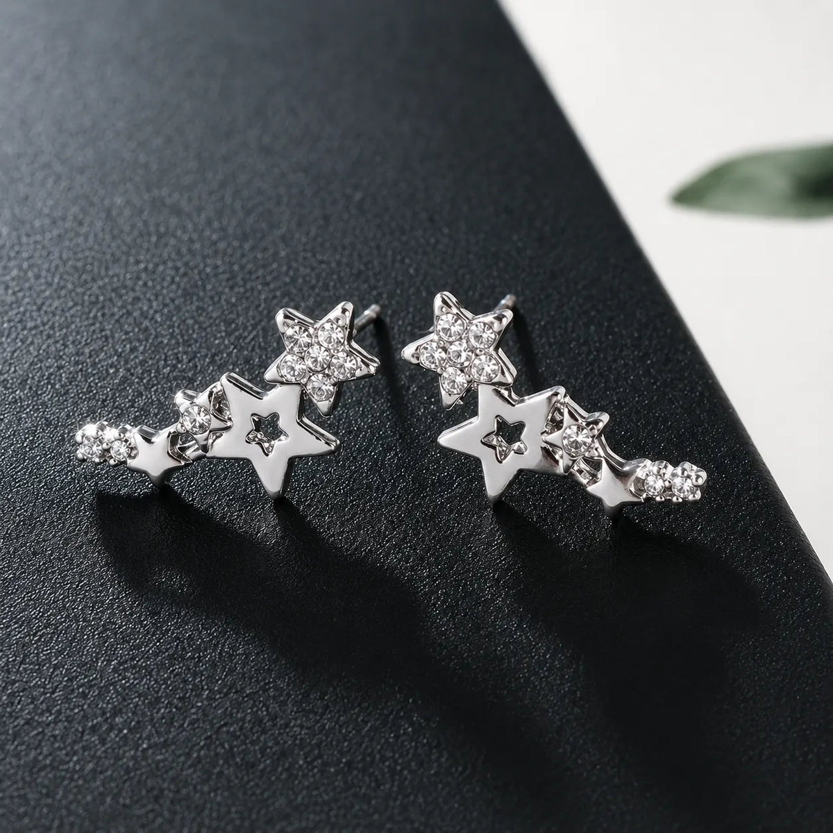 Starry Floral Crystal Stud Earrings