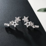 Starry Floral Crystal Stud Earrings