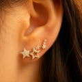 Starry Floral Crystal Stud Earrings