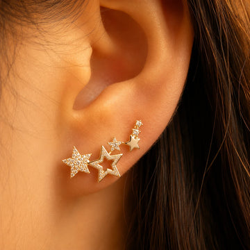 Starry Floral Crystal Stud Earrings