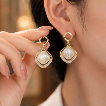 Multi-Shape Pearl Crystal Earrings