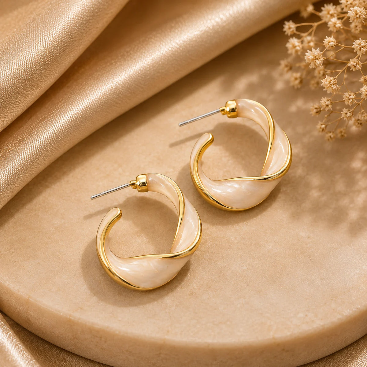 Twisted Hoop Statement Earrings