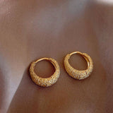 Textured Gold Hoop Earrings